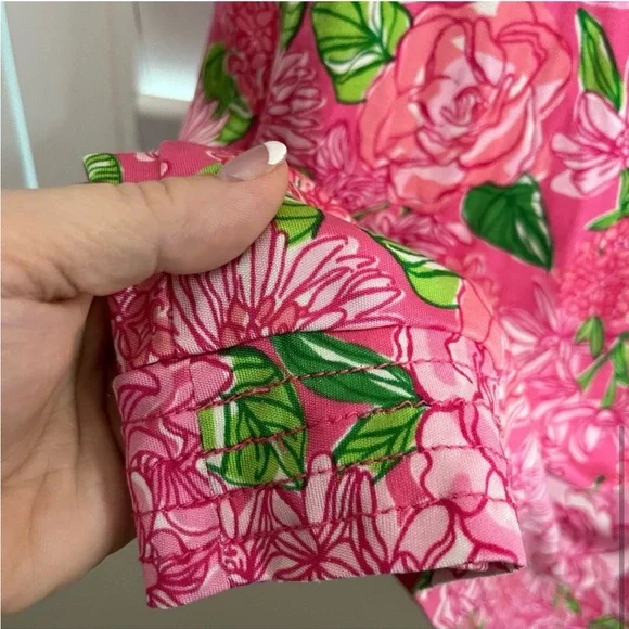 Lilly Pulitzer V-Neck Pink Floral Dress 100% Silk Excellent Condition - size 4 - Picture 5 of 5